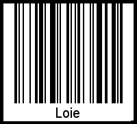 Der Voname Loie als Barcode und QR-Code