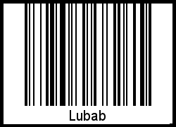 Der Voname Lubab als Barcode und QR-Code