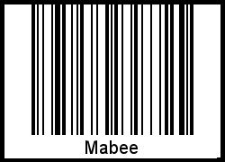 Barcode des Vornamen Mabee