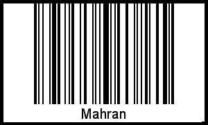 Der Voname Mahran als Barcode und QR-Code