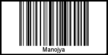 Der Voname Manojya als Barcode und QR-Code