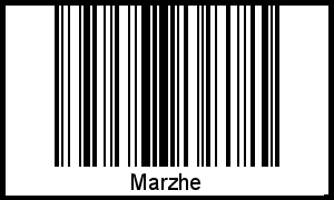 Barcode des Vornamen Marzhe