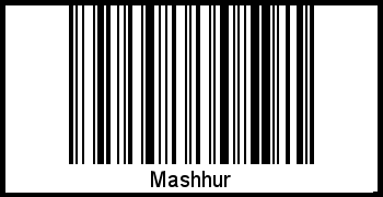 Mashhur als Barcode und QR-Code