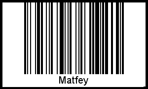 Matfey als Barcode und QR-Code