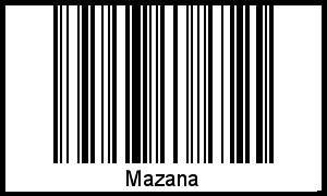 Mazana als Barcode und QR-Code