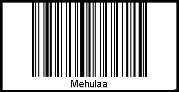 Der Voname Mehulaa als Barcode und QR-Code