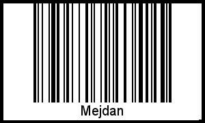 Der Voname Mejdan als Barcode und QR-Code