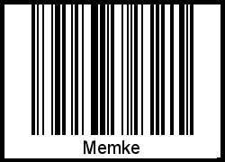 Barcode des Vornamen Memke