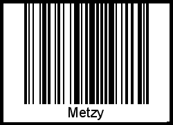 Barcode des Vornamen Metzy