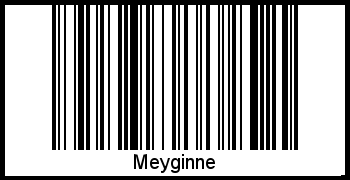 Barcode des Vornamen Meyginne