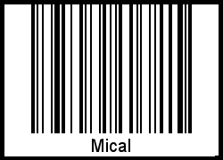 Barcode des Vornamen Mical