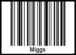 Barcode des Vornamen Miggs