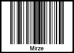 Mirze als Barcode und QR-Code