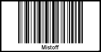 Der Voname Mistoff als Barcode und QR-Code