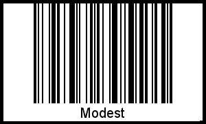 Modest als Barcode und QR-Code