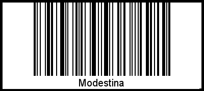 Modestina als Barcode und QR-Code