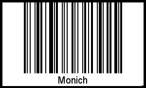 Monich als Barcode und QR-Code