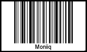 Der Voname Moniiq als Barcode und QR-Code