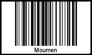 Moumen als Barcode und QR-Code