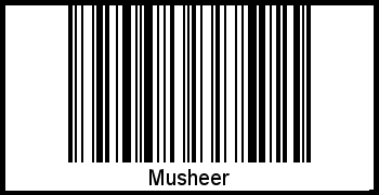 Musheer als Barcode und QR-Code