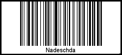 Nadeschda als Barcode und QR-Code