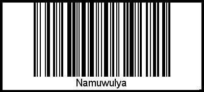 Barcode des Vornamen Namuwulya