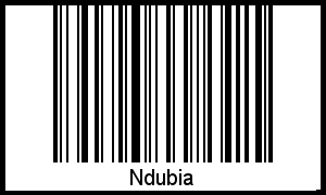 Ndubia als Barcode und QR-Code