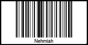 Der Voname Nehmiah als Barcode und QR-Code