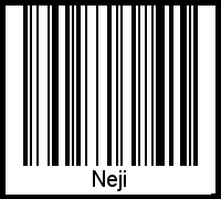 Barcode des Vornamen Neji