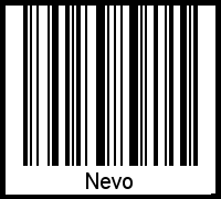 Der Voname Nevo als Barcode und QR-Code