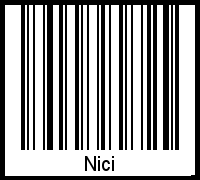 Barcode des Vornamen Nici