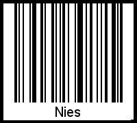 Nies als Barcode und QR-Code