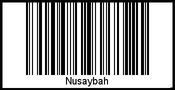 Der Voname Nusaybah als Barcode und QR-Code