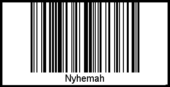Der Voname Nyhemah als Barcode und QR-Code