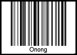 Der Voname Onong als Barcode und QR-Code