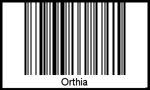 Barcode des Vornamen Orthia