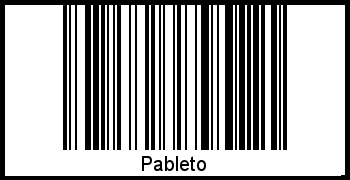 Barcode des Vornamen Pableto