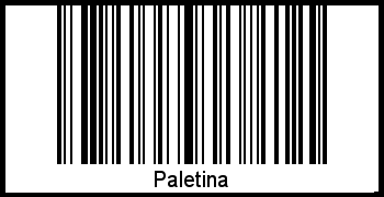 Barcode des Vornamen Paletina