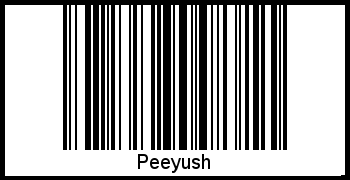 Der Voname Peeyush als Barcode und QR-Code