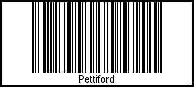 Barcode des Vornamen Pettiford