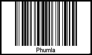 Barcode des Vornamen Phumla