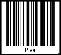 Der Voname Piva als Barcode und QR-Code