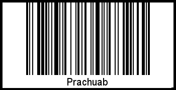 Der Voname Prachuab als Barcode und QR-Code