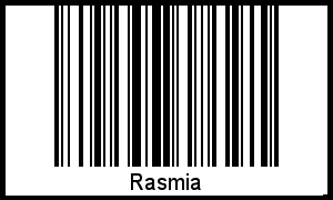 Der Voname Rasmia als Barcode und QR-Code