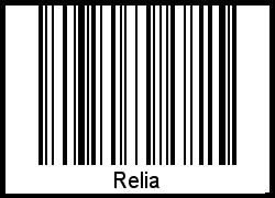 Der Voname Relia als Barcode und QR-Code