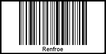 Der Voname Renfroe als Barcode und QR-Code