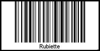 Der Voname Rubiette als Barcode und QR-Code