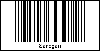 Der Voname Sancgari als Barcode und QR-Code