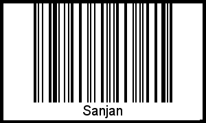 Der Voname Sanjan als Barcode und QR-Code