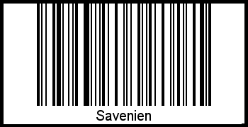 Der Voname Savenien als Barcode und QR-Code